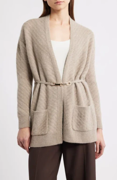 Elie Tahari The Diane Cashmere Open Front Cardigan In Neutral