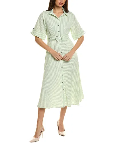green emerald velvet dress T-Tahari Smocked Airflow Dress – Elie Tahari main image 1