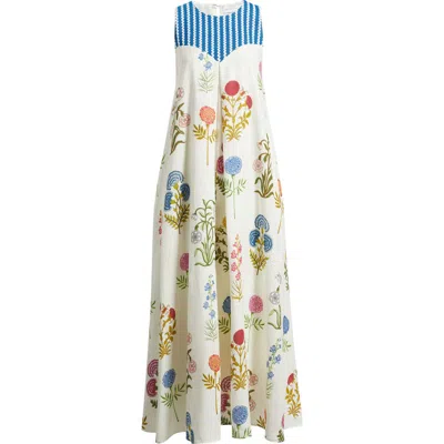 Elie Tahari The Eleanor Sleeveless Linen Maxi Dress In Multi
