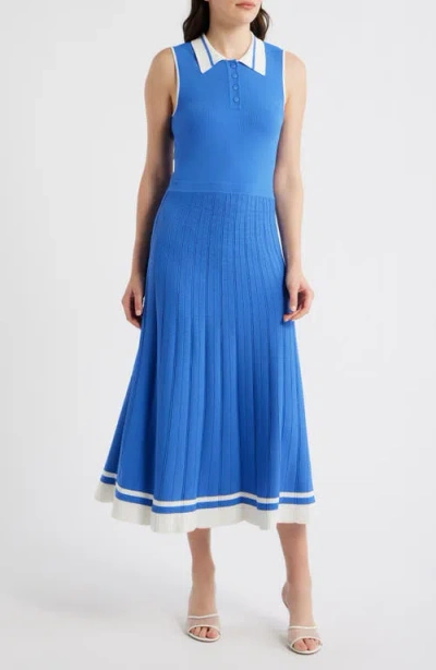 Elie Tahari The Elizabeth Knit Polo Dress In Blue