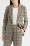 Elie Tahari The Elodie Check Print Blazer In Brown