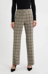 Elie Tahari The Elodie Check Print Wide Leg Pants In Gray
