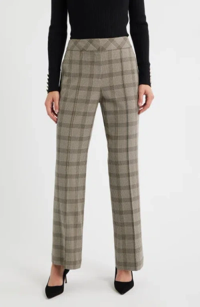 ELIE TAHARI ELIE TAHARI THE ELODIE CHECK PRINT WIDE LEG PANTS