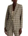Elie Tahari The Elodie Check Print Blazer In Brown