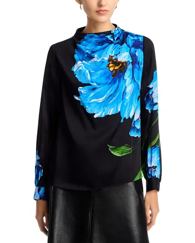Elie Tahari The Ember Silk Blouse In Blue
