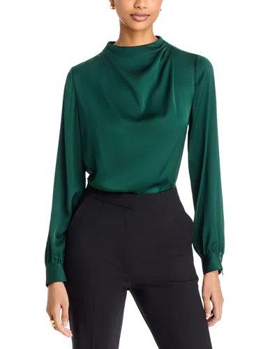 Elie Tahari The Ember Silk Stretch Blouse In Green