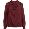Elie Tahari The Ember Stretch Silk Top In Burgundy