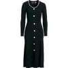 Elie Tahari The Emmie Rhinestone Detail Long Sleeve Knit Dress In Black