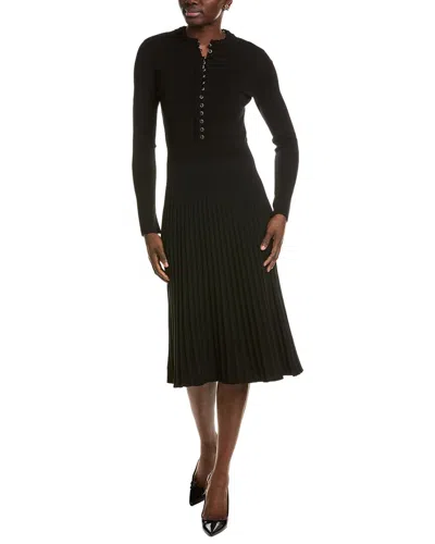 Elie Tahari The Erika Long Sleeve Sweater Midi Dress In Black