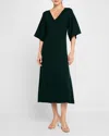 Elie Tahari The Everly Kimono-sleeve Midi Sweater Dress In Juniper