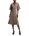 Elie Tahari The Everly Lurex Wide-sleeve Midi Sweater Dress In Noir Gold