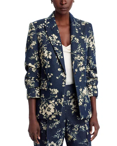 Elie Tahari The Gabby Denim Burnout Jacket In Blue