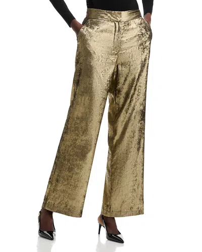 Elie Tahari The Hannah Gilded Trousers In Brushed Gold