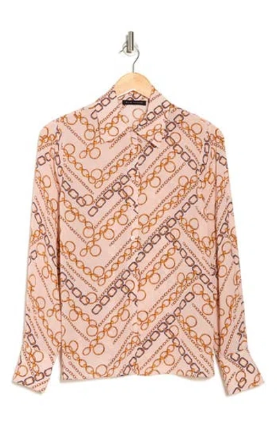 Elie Tahari The Haven Gilded Chain Print Button-up Shirt In Multi