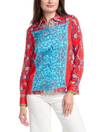 ELIE TAHARI THE HAVEN SILK-BLEND BLOUSE
