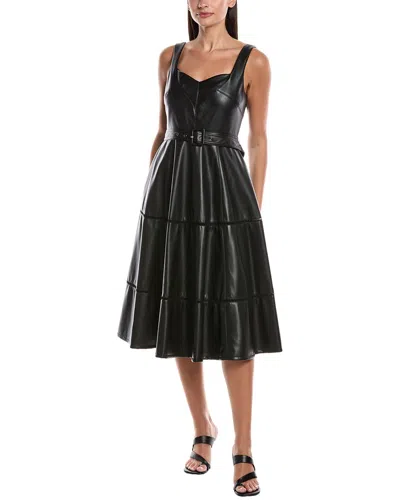 Elie Tahari The Heidi Vegan Leather Dress In Black