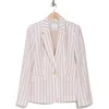 Elie Tahari The Helena Striped Blazer Jacket In Sand And White Stripe
