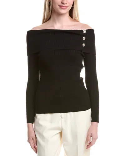 Elie Tahari The Imani Sweater In Black