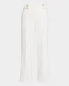 Elie Tahari The Ines Wide-leg Metallic Buckle Pants In Sky White