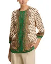 Elie Tahari The Isa Paisley-print Keyhole Blouse In Jewel Pais
