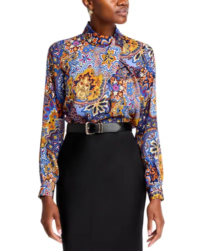 ELIE TAHARI THE JADEN PRINTED BLOUSE 