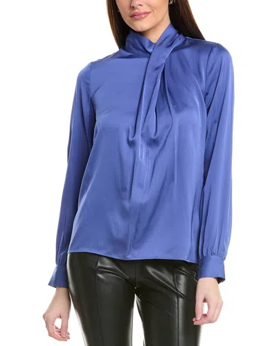 Elie Tahari The Jaden Silk-blend Blouse In Blue