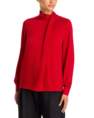 Elie Tahari The Jaden Silk Stretch Top In Red