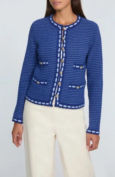 Elie Tahari The Jana Cardigan In Daphne Blue