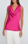 Elie Tahari The Jane Draped Sleeveless Top In Haute Pink