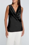 Elie Tahari The Jane Cowl Neck Tank In Noir