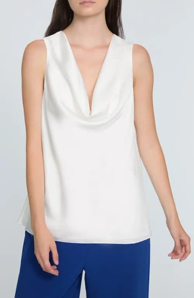 Elie Tahari The Jane Cowl Neck Tank In Sky White