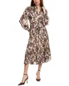 Elie Tahari The Janice Midi Dress In Brown
