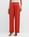 Elie Tahari The Jolene Pleated Straight-leg Pants In Jupiter Glow