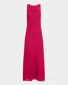 Elie Tahari The Josephine Lace Trim Knit Midi Dress In Red