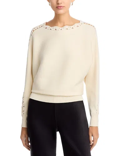 Elie Tahari The Juniper Dolman Sleeve Sweater In White