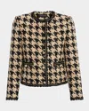 Elie Tahari The Juno Lurex Houndstooth Tweed Jacket In Multi