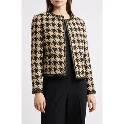 Elie Tahari The Juno Metallic Houndstooth Jacket