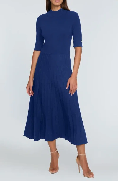 Elie Tahari The Kamala Midi Sweater Dress In Daphne Blue