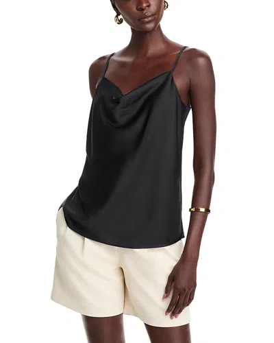 Elie Tahari The Katrina Drape Neck Top In Noir