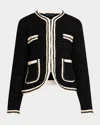 Elie Tahari The Koka Wool-blend Cardigan In Noir