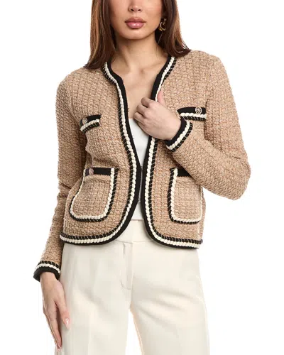 Elie Tahari The Koka Wool-blend Cardigan In Brown