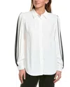 Elie Tahari The Landon Pleated Sleeve Button-up Shirt In White