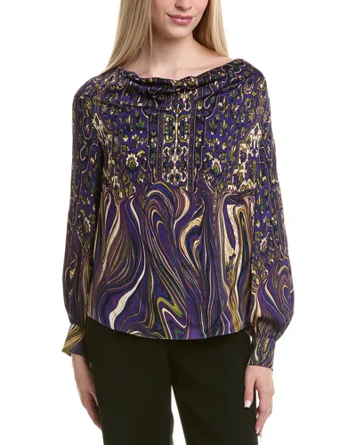 Elie Tahari The Lani Silk-blend Blouse In Multi