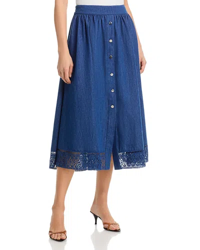 Elie Tahari The Laylee Denim Skirt In Blue