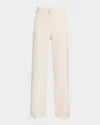 Elie Tahari The Leith Straight-leg Stretch Cotton Pants In Ecru