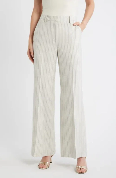 Elie Tahari The Liliana Stripe Wide Leg Pants In White
