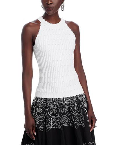 ELIE TAHARI THE LIMA PEARL HALTER NECK TOP