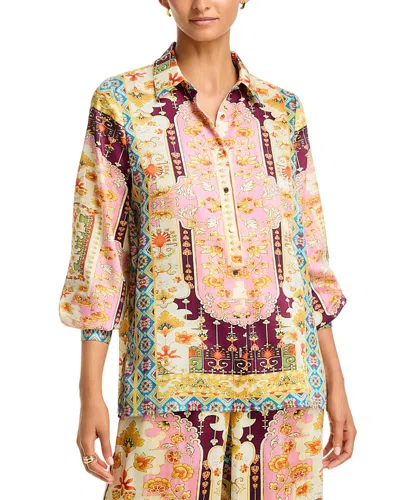 Elie Tahari The Lior Baroque Blouse In Multi
