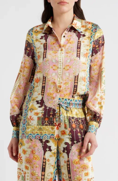 Elie Tahari The Lior Mix Print Woven Shirt In Multi