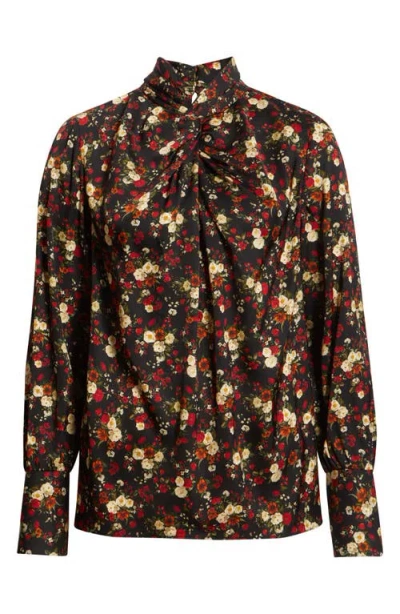 Elie Tahari The Lola Stretch Silk Top In Multi